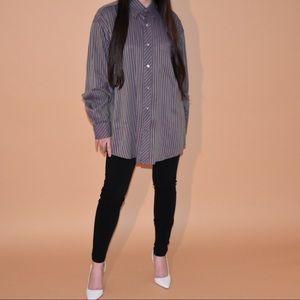 Blue and yellow Bugatchi dress shirt.